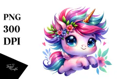 Funny Vibrant Unicorn Jumping PNG Product Image 1