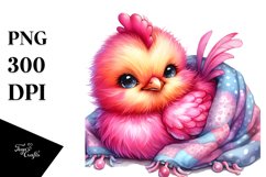 cute Baby Rooster with Blanket PNG Product Image 1