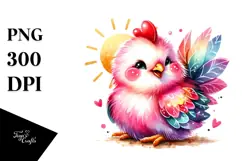 cute Baby Rooster on Sun PNG Product Image 1