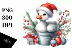 Colorful Dog with Santa Hat PNG Product Image 1