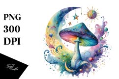 Magical Celestial Mushroom Watercolor Splash Product Image 3