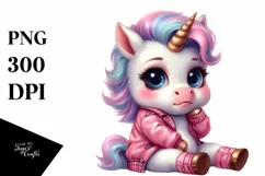 Cute Unicorn Posing as Johnny Bravo | Clipart Product Image 1