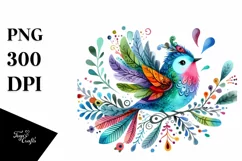 Colorful Watercolor Bird Clipart Product Image 3