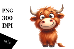 Funny Expressive Cow with Big Eyes PNG Product Image 1