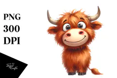 Funny Expressive Cow with Big Eyes PNG Product Image 1