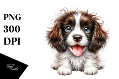 Happy English Springer Spaniel Puppy, Watercolor PNG Product Image 1