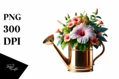Glossy Watering Can Hibiscus Clipart Product Image 3