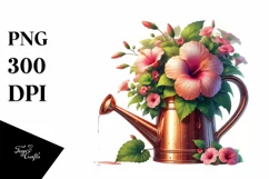 Glossy Watering Can Hibiscus Clipart Product Image 3