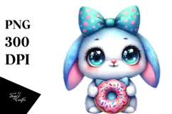 Cute Baby Bunny Donut PNG Product Image 1