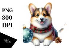 Cute Pembroke Welsh Corgi Christmas PNG Product Image 1
