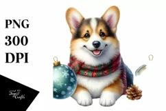 Cute Pembroke Welsh Corgi Christmas PNG Product Image 3