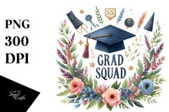 Grad Squad Watercolor Clipart Product Image 1