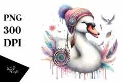 Boho Swan with Tongue Out | Sublimation Clipart Product Image 3