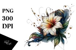 Abstract Wooden Morning Glory Clipart Product Image 3