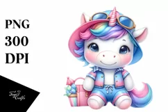 Baby Unicorn Beach Suit | Sublimation | Clipart Product Image 1