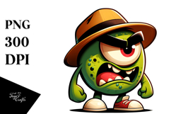 Aggressive Monster with Hat, PNG Product Image 1