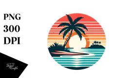 Retro Tropical Island Sunset, 20 oz Tumbler Product Image 1