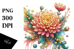 Detailed Vibrant Chrysanthemum PNG Product Image 1