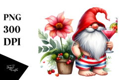Whimsical Gnome Drinking Cocktail PNG Product Image 1