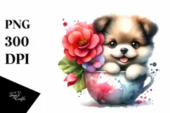 Cute Babydog Begonia Cup | Sublimation | Clipart Product Image 3