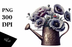 Detailed Watering Can Poppy Clipart Product Image 3