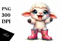 Lamb Standing Up | Rain Boots | Caricature | Clipart Product Image 3