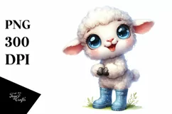 Lamb Standing Up | Rain Boots | Caricature | Clipart Product Image 3