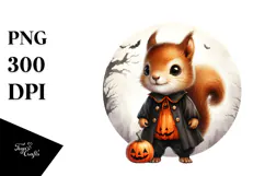 Cute Baby Squirrel Dressed for Halloween PNG Product Image 1