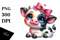 Cute Baby Cow Cub | Sublimation | Clipart Product Image 1