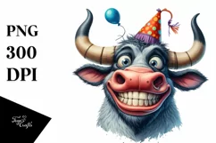 Contempt Bull Watercolor Clipart Product Image 3