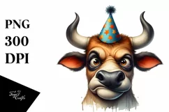 Contempt Bull Watercolor Clipart Product Image 3