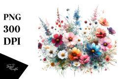 Colorful Wild Flowers PNG Product Image 1