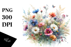 Colorful Wild Flowers PNG Product Image 1