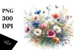 Colorful Wild Flowers PNG Product Image 1