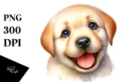 Happy Labrador Retriever with Big Eyes PNG Product Image 1