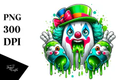 Funny Clown Ghost with Monster Slippers, PNG Product Image 1