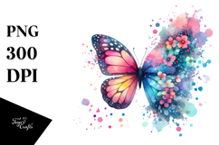 Colorful Butterfly Splash, High-Quality PNG Product Image 1
