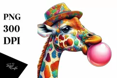 Colorful Giraffe Watercolor Clipart Product Image 3