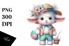Digital Painting Baby Lamb PNG Product Image 1