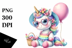 Cute Unicorn with Beachwear | Clipart Product Image 1