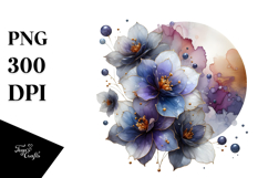 Abstract Delphinium with Golden Insertions PNG Product Image 1