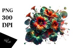 Abstract Glossy Nasturtium Watercolor Splash | Clipart Product Image 3