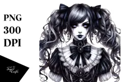 Detailed Gothic Girl PNG Product Image 1