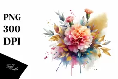 splash,Abstract Vibrant Bouquet with Gold Foil Carnation | Product Image 3