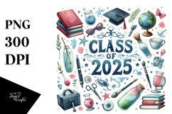 Class of 2025 Watercolor Clipart Product Image 3