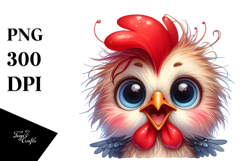 Baby Rooster Portrait with Big Eyes | Sublimation | Clipart Product Image 1