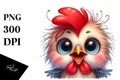 Baby Rooster Portrait with Big Eyes | Sublimation | Clipart Product Image 3