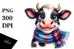 Cow Cow Portrait with Goofy Smile Clipart Product Image 1