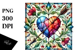 Watercolor Stained Heart Arrow PNG Product Image 1