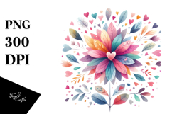 Colorful Pastel Flower Digital Painting, PNG Product Image 1